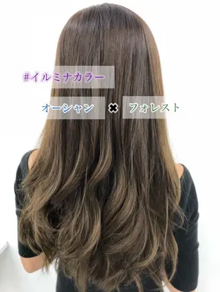 ロング カラー 縮毛矯正/髪質改善 継続する美髪のヘアスタイル