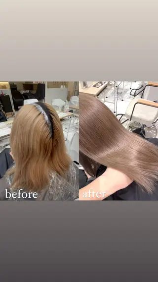 セミロング カラー 🥇メンズパーマ /縮毛矯正/木村神心のヘアスタイル