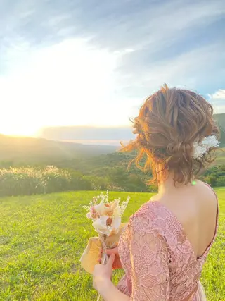 ミディアム ヘアアレンジ 佐々木 麻純のヘアスタイル
