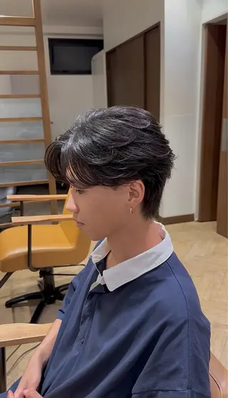 ショート メンズ メンズ特化/フェザー パーマ  和哉のヘアスタイル