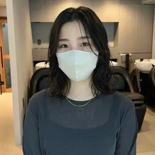 ミディアム パーマ akane/ボブ /オリーブ/ブラウンのヘアスタイル