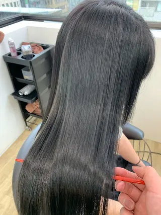 ロング 縮毛矯正/韓国ヘア /ブリーチ/柴山のヘアスタイル