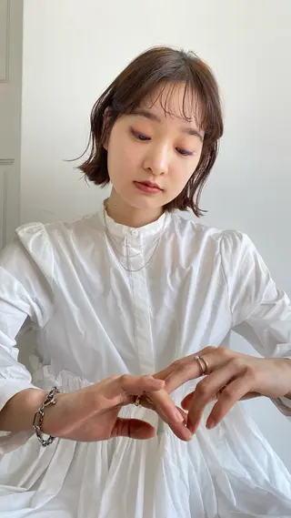 ショート パーマ 🎀調布仙川透明感オ リーブカラー干莉🎀のヘアスタイル