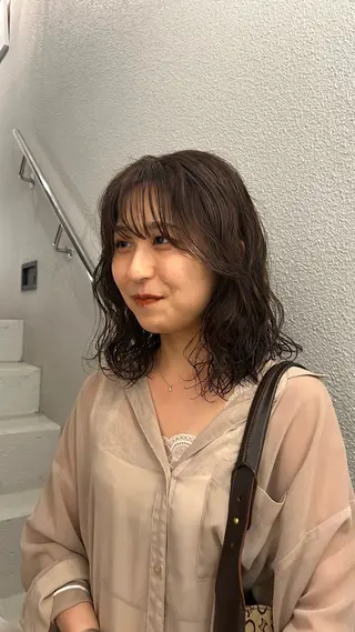 ミディアム カラー パーマ 🌿ボブ パーマ高橋啓太🌿のヘアスタイル