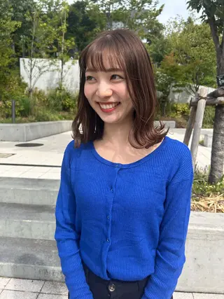 ミディアム Ririkoボブ 透明感カラー🤍のヘアスタイル