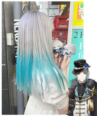 セミロング カラー GARU-ガル-所属・TSUNO🦖 派手髪/オタク美容師のヘアスタイル