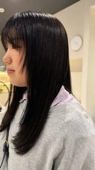 ロング カラー 中野 遥のヘアスタイル