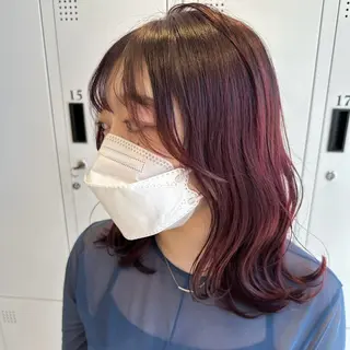 ミディアム カラー デザインカラー/パー マ🦖外岡咲希🦖のヘアスタイル