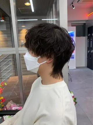 ショート カラー メンズ 町田/波巻き/ シャドウ/メンズのヘアスタイル