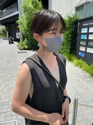 ショート カラー パーマ/透明感カラー /ボブ/吉田一生のヘアスタイル