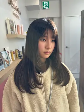 セミロング カラー メンズカット ボブ/米崎駿也のヘアスタイル