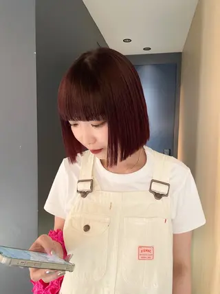 ショート カラー ヘアアレンジ ハッシュカット/ 韓国ヘア☽⋰mahoのヘアスタイル