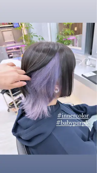 ミディアム カラー 岡野 静華のヘアスタイル