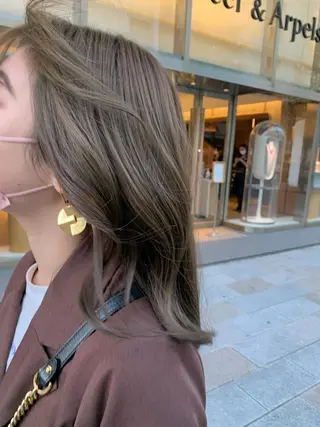 ミディアム 韓国ヘア♡ 顔まわりカットayaのヘアスタイル