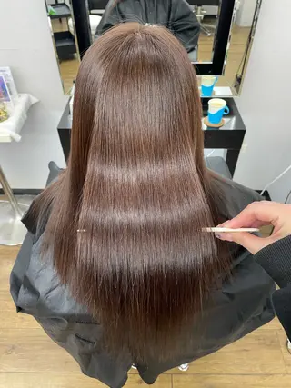 セミロング 𝙃𝘼𝙍𝙐🎀 韓国×エクステのヘアスタイル