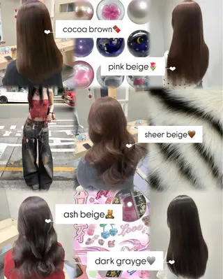 ロング カラー 韓国レイヤーカット/ くすみカラー/モモのヘアスタイル