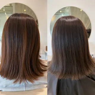 ミディアム カラー hairmake mano所属・山下 阿雅のヘアスタイル