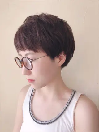 ショート 髪質改善✨透明感カラ ー🌈シエルブルーのヘアスタイル