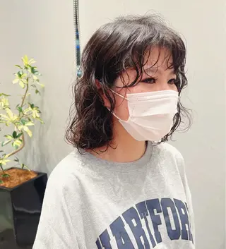 セミロング パーマ k-twoたき✨艶感 カラー/美髪矯正のヘアスタイル