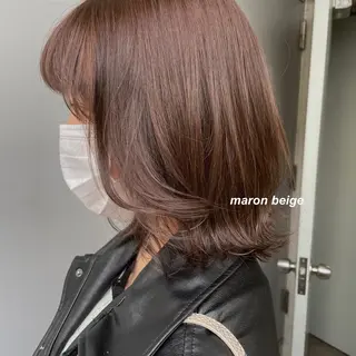 セミロング カラー Qin shaire salon 原宿店所属・レイヤーカット 韓国ヘアayameのヘアスタイル