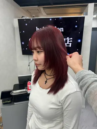 セミロング カラー 🍓URARA 🥀最強ハイトーン❤のヘアスタイル