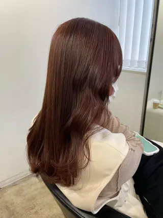 セミロング カラー 顔まわり/艶カラー スズキサトミのヘアスタイル