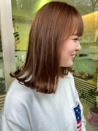 セミロング ヘアアレンジ 🪽似合わせカラー RENA.🪽🩶のヘアスタイル