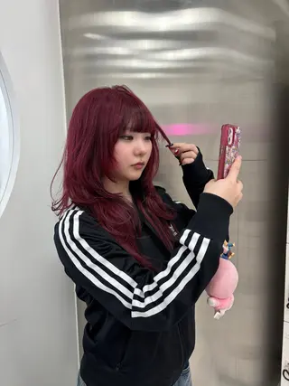 ロング カラー 表参道ハッシュカット レイヤー/リノンのヘアスタイル