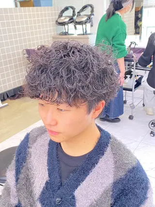 パーマ メンズ 渋谷サーフカール アメカジ美容師のヘアスタイル