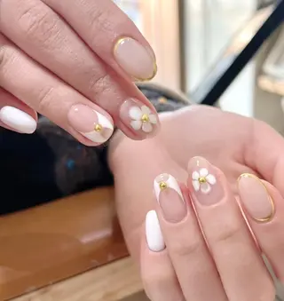 ネイル RAFFINE 月🦋🩵のネイルデザイン