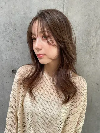 セミロング カラー パーマ ヘアアレンジ 髪質改善/縮毛/新宿 🫧SUZUKA🫧のヘアスタイル