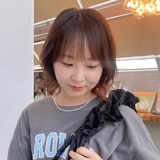 ミディアム パーマ レイヤー/ブリーチ ♥️【木坂 桃歌】のヘアスタイル