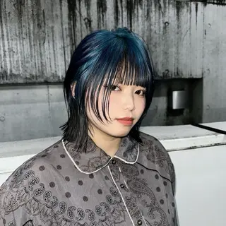 ミディアム カラー ハイトーン/ウルフ /エクステ/ましろんのヘアスタイル