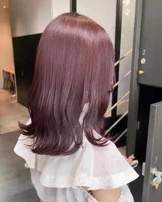 セミロング カラー 💗ガーリーヘア🎀 saki💗のヘアスタイル