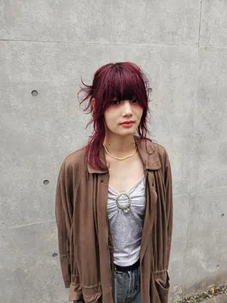 セミロング カラー 片岸 信征のヘアスタイル