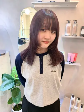 セミロング カラー 韓国ヘア🇰🇷/ 顔周り/松田光里のヘアスタイル