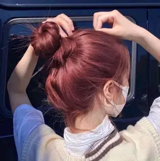 カラー ブリーチなし🍒中韓 /縮毛 つや髪🍒のヘアスタイル