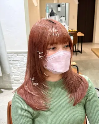 セミロング VIEW GINZA所属・fitするカット♡ 暖色/ふうか◠‿◠のヘアスタイル