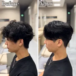 ショート パーマ メンズ 🔮メンズ縮毛矯正 毛流れパーマ💎竹永のヘアスタイル