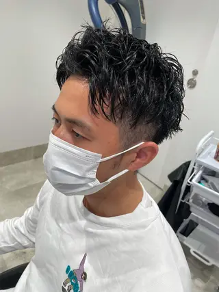 ショート カラー パーマ ヘアアレンジ メンズ パーソナルカラー合わ せたカラー🤍なつみのヘアスタイル