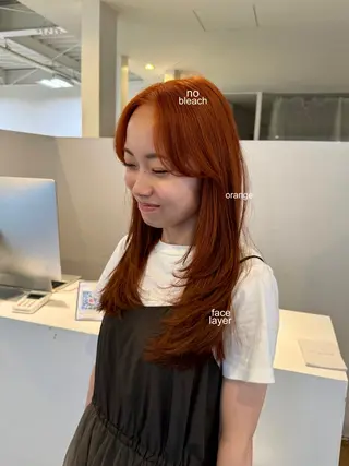 セミロング カラー 長田 唯のヘアスタイル