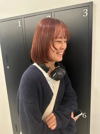 ミディアム ショート/レイヤー/ ボブ/安本和史のヘアスタイル