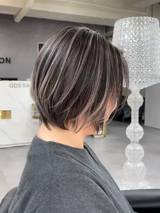 ショート senjyu GINZA所属・バレイヤージュ/ハイ ライト/庄司鉄平のヘアスタイル