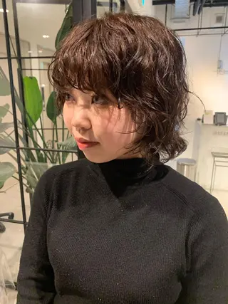 ミディアム パーマ ピンクベージュ/新潟 万代/高橋桃葉🍑のヘアスタイル