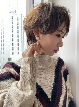 ショート カラー ネイル マツエク・マツパ ボブ、縮毛矯正👑 心斎橋/高城涼也のヘアスタイル