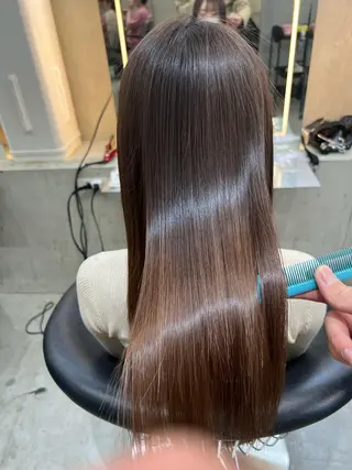 セミロング ボブ×縮毛矯正× 髪質改善/三ツ木一生のヘアスタイル