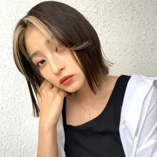 ミディアム ボブ/くびれボブ/ 髪質改善/Ru-kaのヘアスタイル