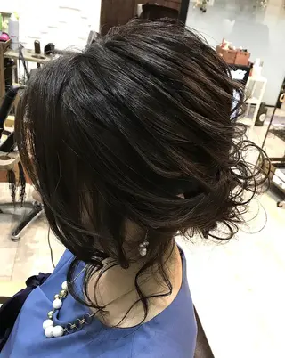 セミロング まつパ・ヘアセット ♡Chinami♡のマツエク・マツパデザイン