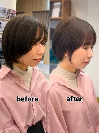 ショート ガレリアエレガンテ名駅店所属・【ショート/ボブ 丸みショート】深萱のヘアスタイル