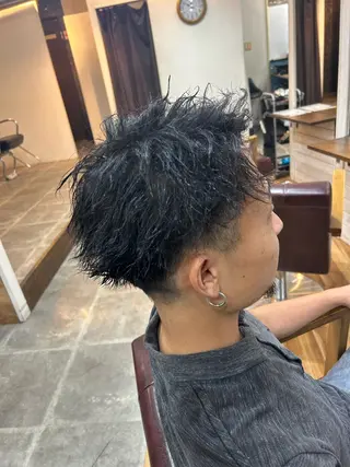 ショート パーマ メンズ CECIL hair なんば店所属・メンズパーマ 艶髪☆店長☆有馬のヘアスタイル